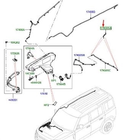 Land Rover Defender forrude sprinkler slange